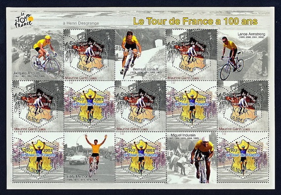 2003 Tour de France 100th Anniversary Stamp Sheet